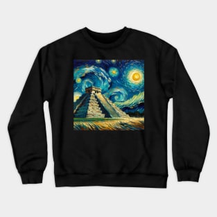 Chichen Itza Starry Night - Beautiful Iconic Places Crewneck Sweatshirt